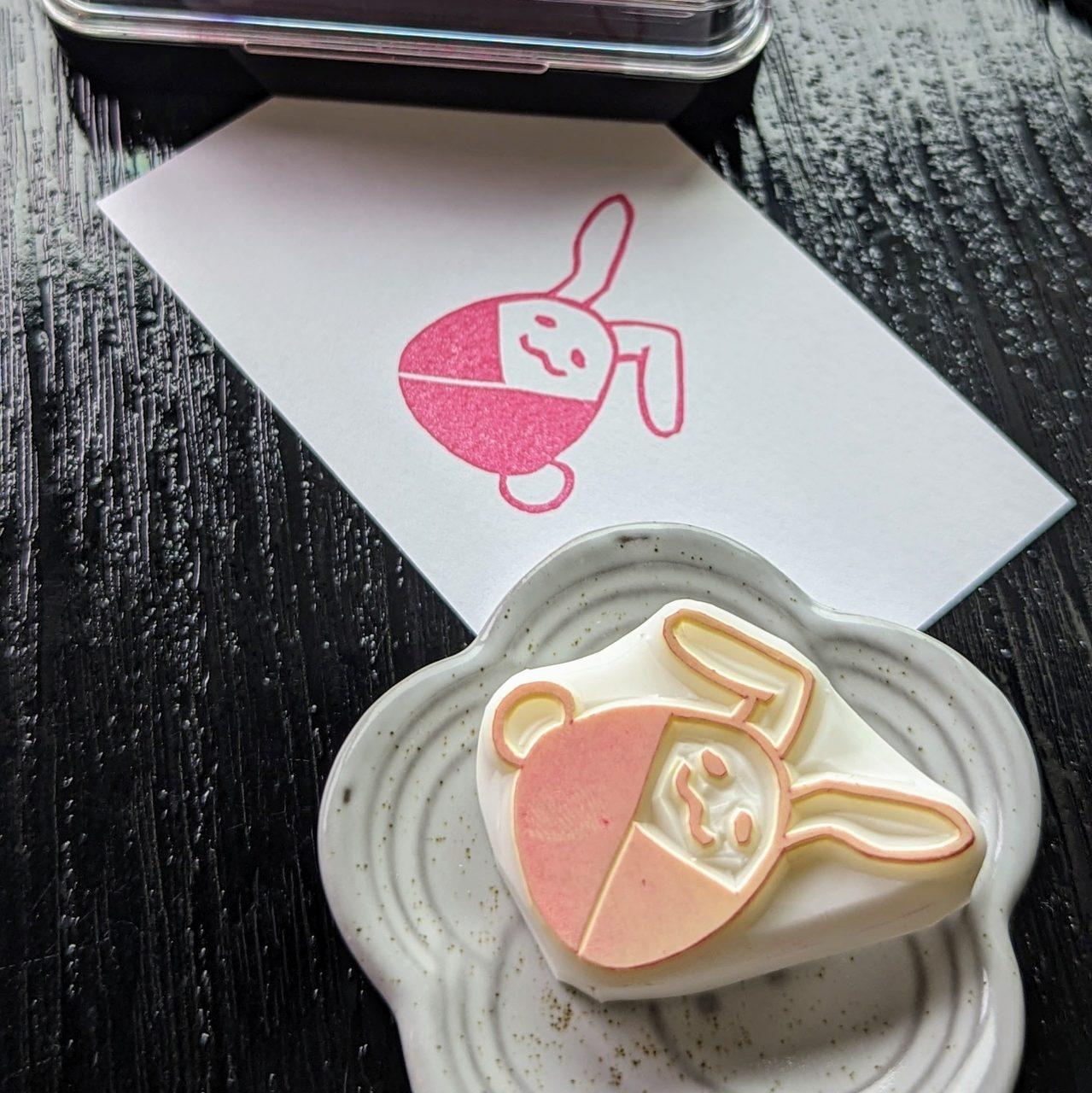消しゴムはんこ　お正月うさぎもちはんこ | 3枚目