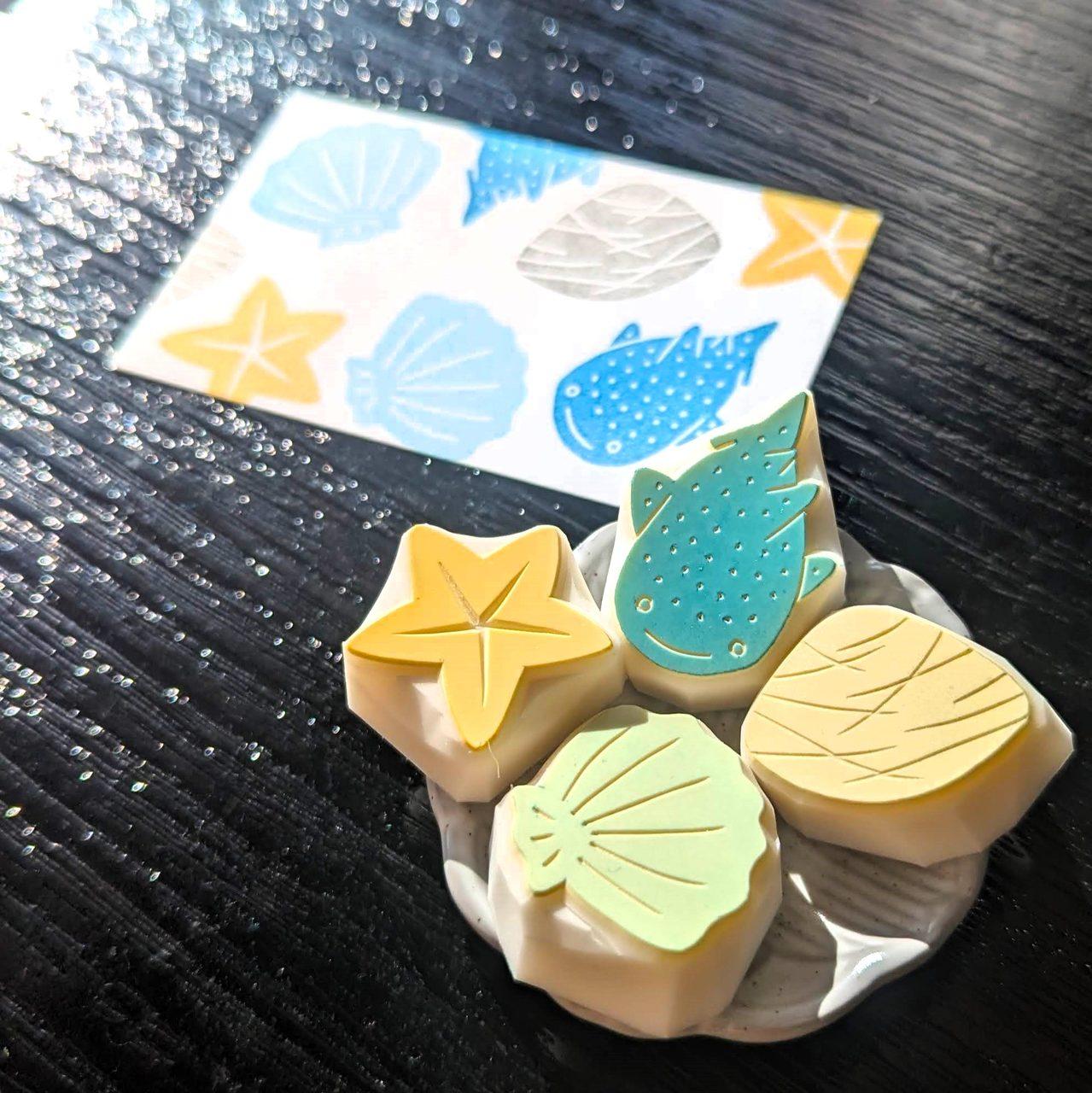 消しゴムはんこ　うみのいきものセット