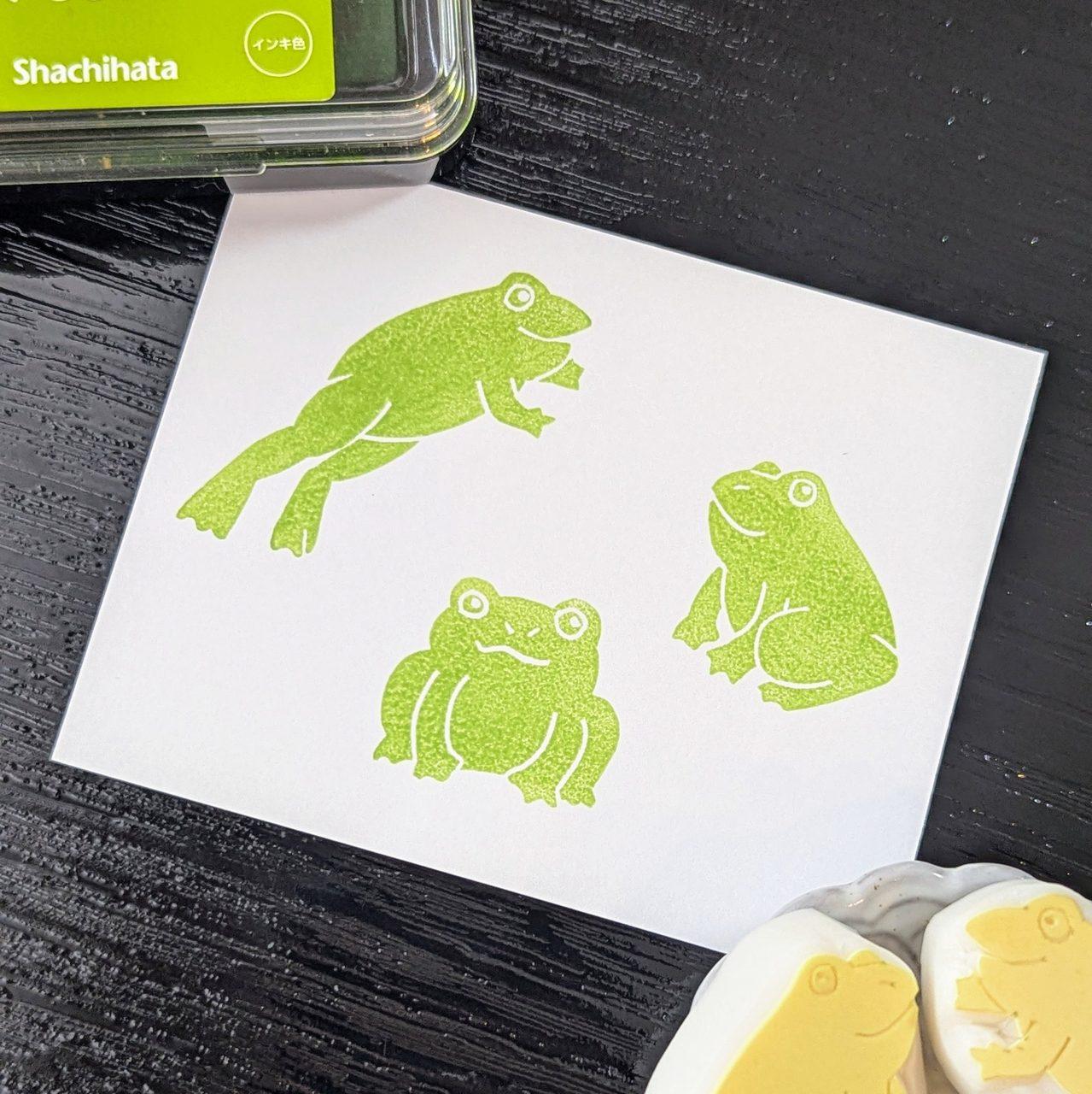 消しゴムはんこ　かえるさんきょうだい | 4枚目