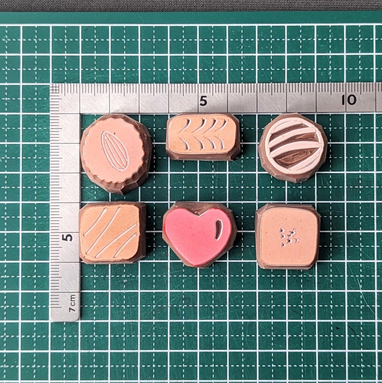 消しゴムはんこ　チョコつめあわせセット | 5枚目