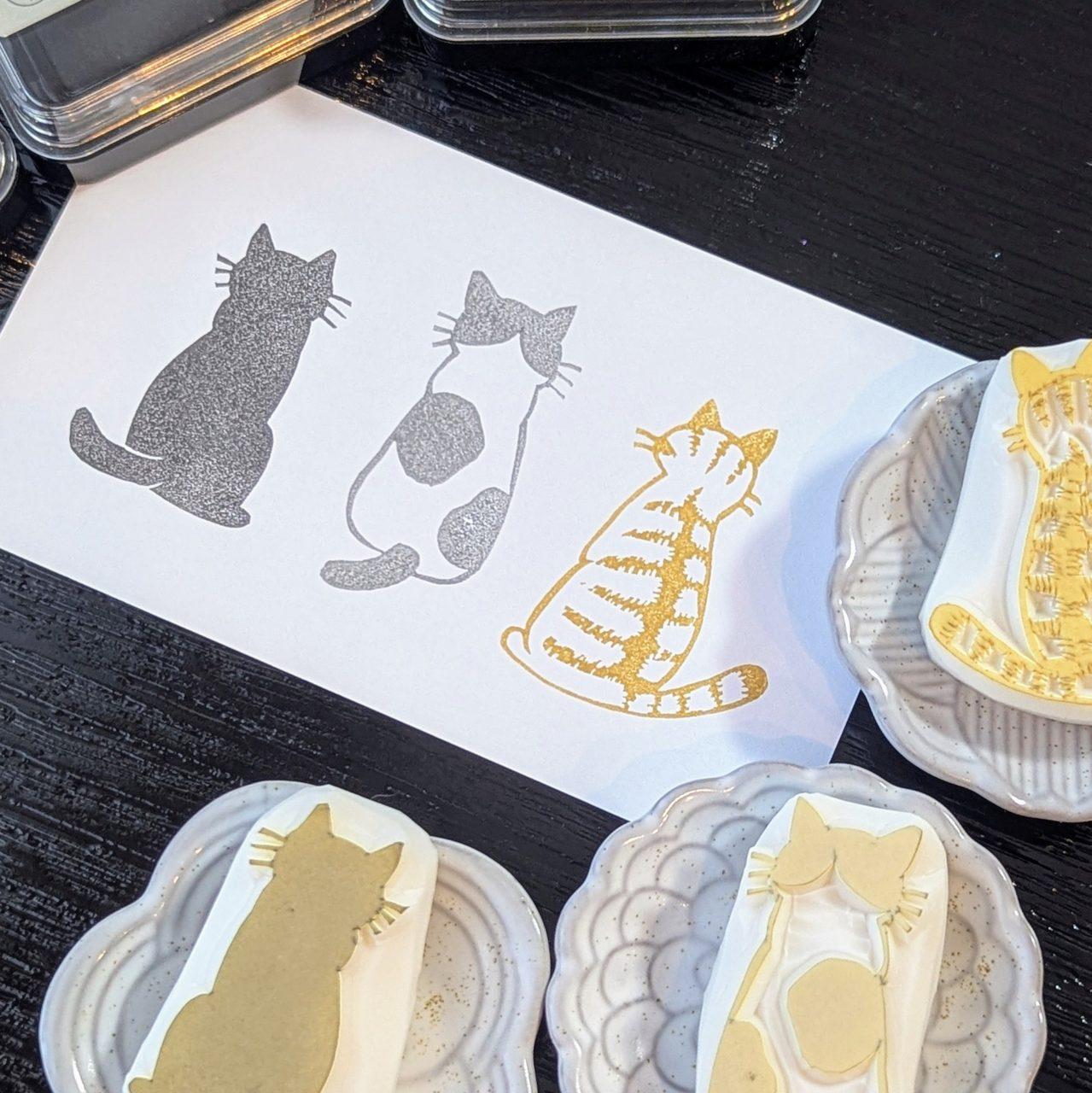 消しゴムはんこ　ねこのせなかセット | 3枚目