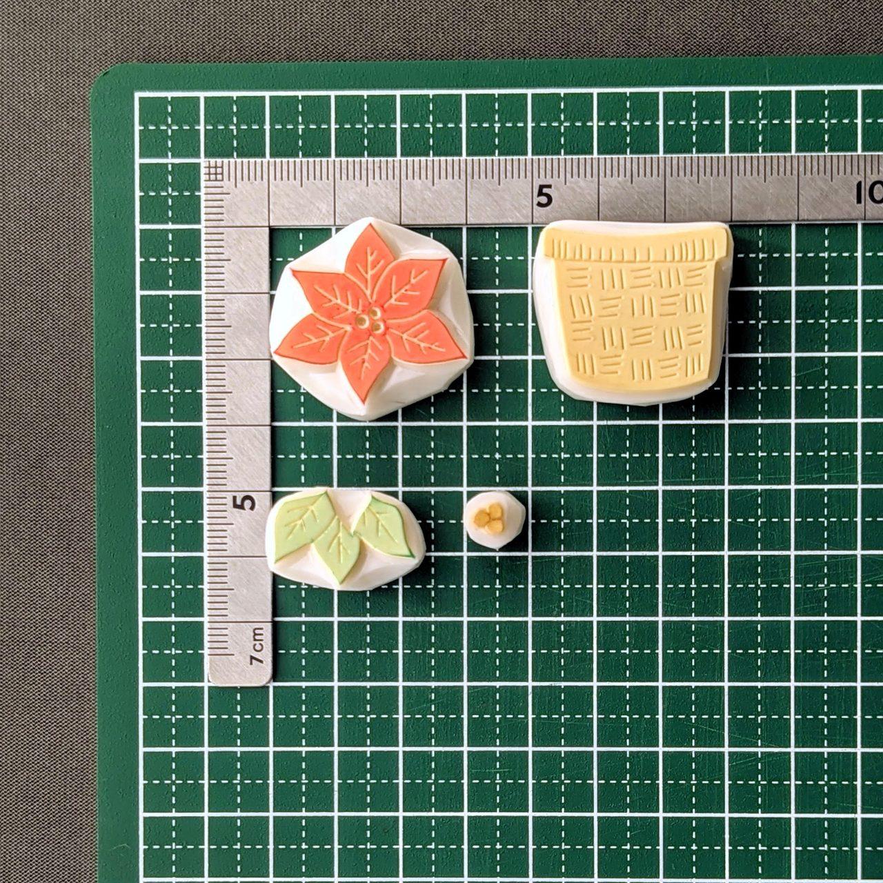 消しゴムはんこ　ポインセチアはちうえセット | 5枚目