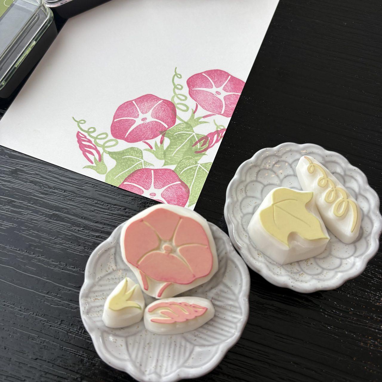 消しゴムはんこ　あさがおセット