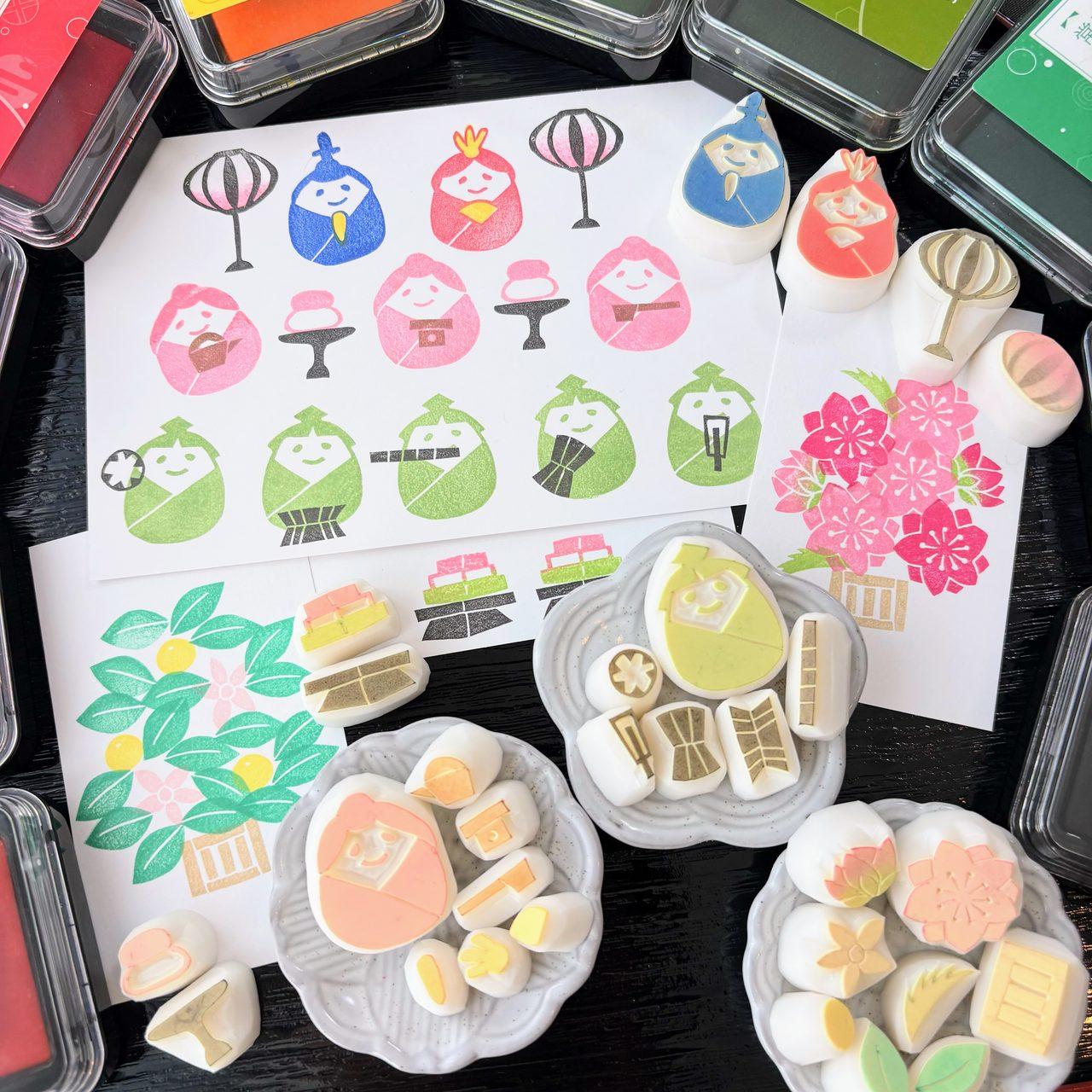 消しゴムはんこ ひなまつりひなだんセット | 5枚目