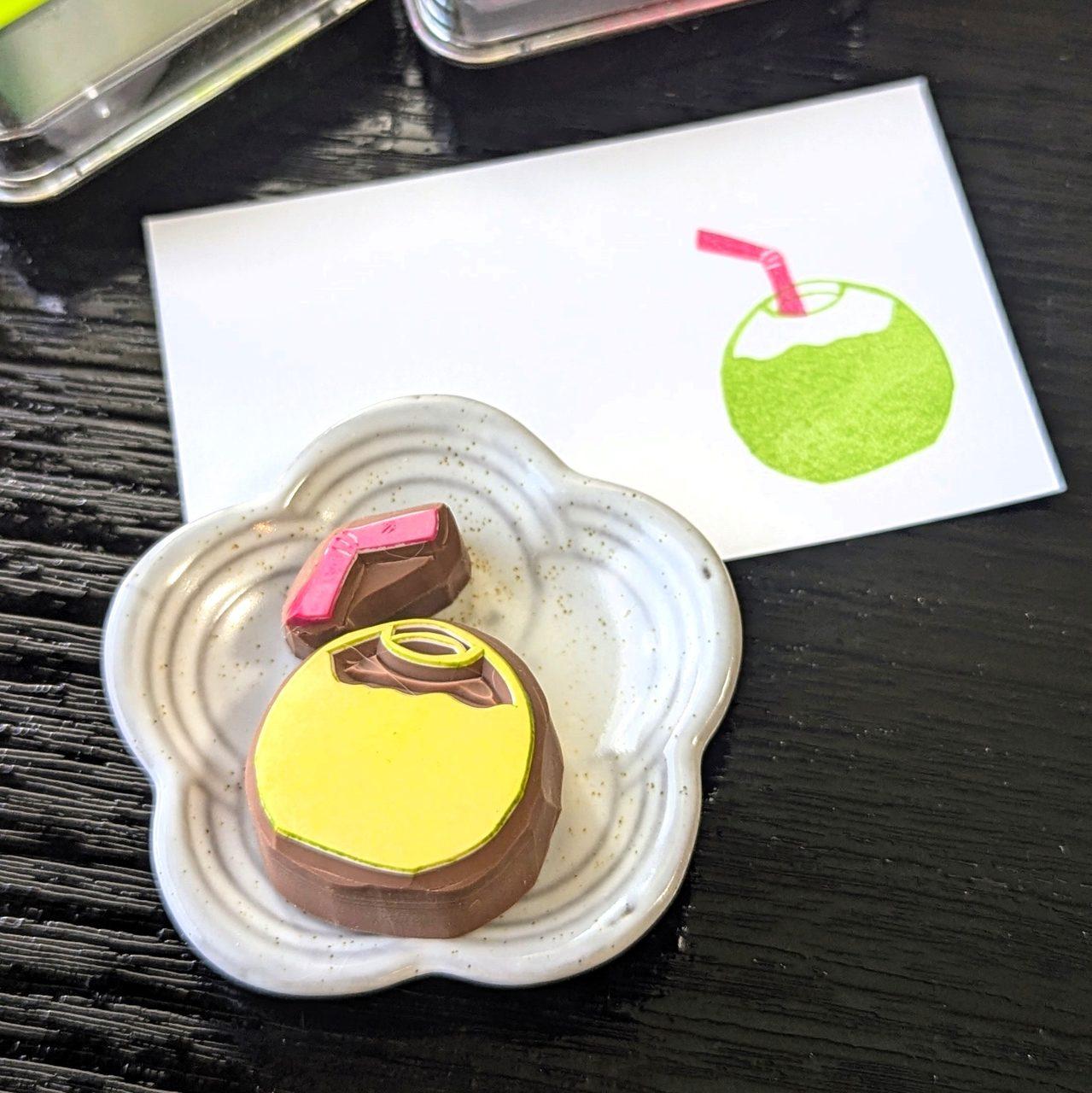 消しゴムはんこ ココナッツジュースセット1枚目の画像