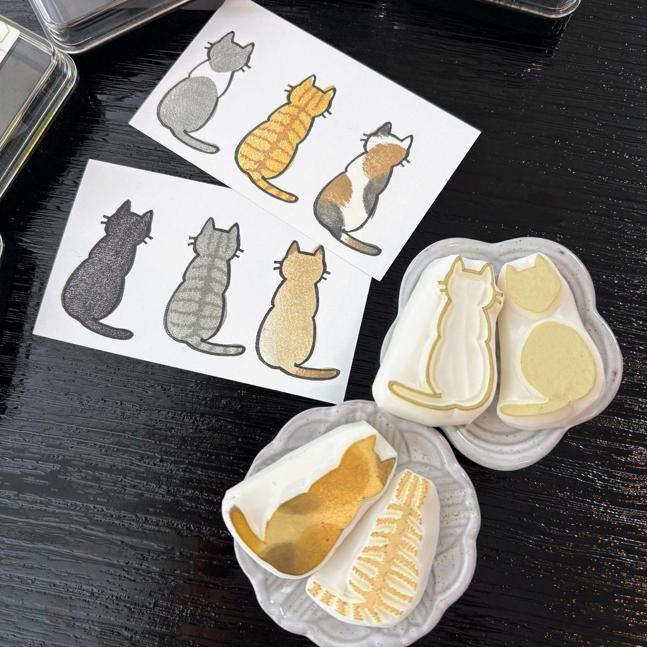 消しゴムはんこ ねこもよううちのこセット1枚目の画像