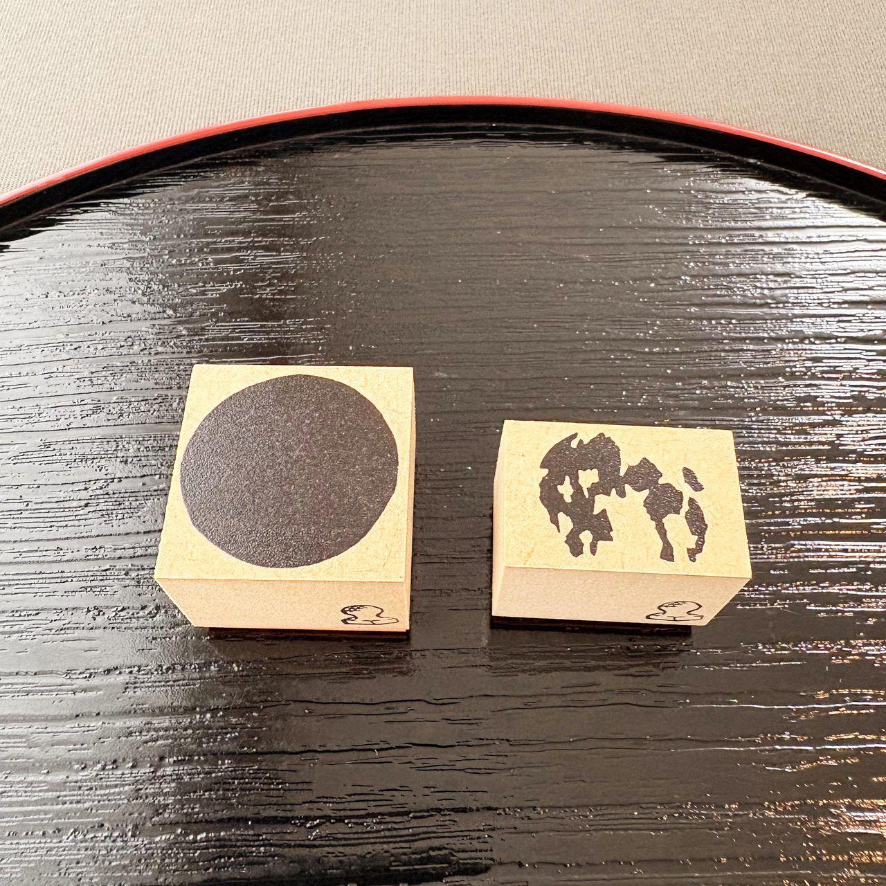 ラバースタンプ 満月 2点セット|単品|かさねて捺せる月 | 2枚目